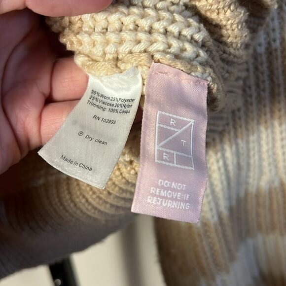 Derek Lam 10 Crosby x RTR Button Neck Striped Sweater Size Small - Picture 6 of 7